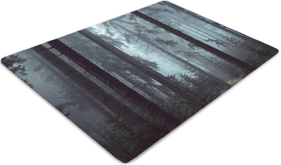 TULUP Vloerbeschermer Mistig Bos Bureaustoel Vloerbeschermer 120 x 90 cm Blauw Vloerbeschermer Tapijt Vloerbeschermer Bureaustoel Tapijt Vloerbeschermer Vinyl Computer Stoel Mat Werkplekdecoraties