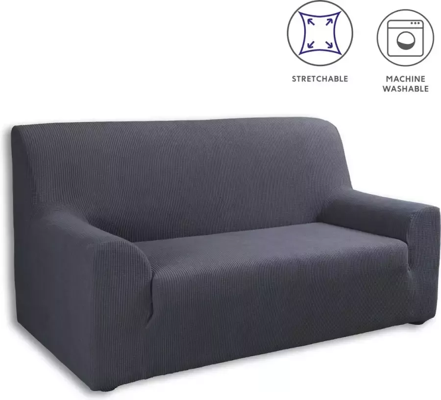 Tural Grijs stretch bankhoes Fauteuil (70-100 cm). 1 zitsbank. Verkrijgbaar in kleuren en maten