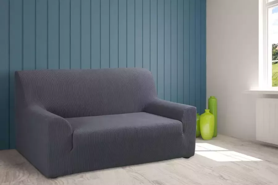 Tural Grijs stretch bankhoes (180-230 cm). 3 zitsbanken. Verkrijgbaar in kleuren en maten - Foto 2