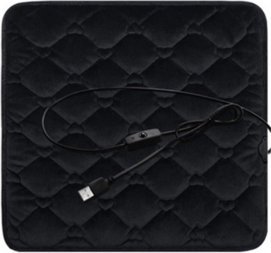 TuseRxln USB-verwarmd zitkussen Autoverwarming mat Snelle opwarmfunctie Nonslip ontwerp 1 Geschikt voor auto kantoor stoel zwart