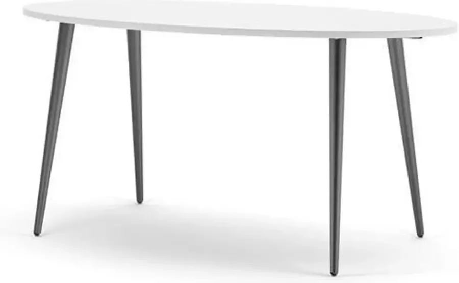 Hioshop Napoli tafel ellipsvormig zwart wit.