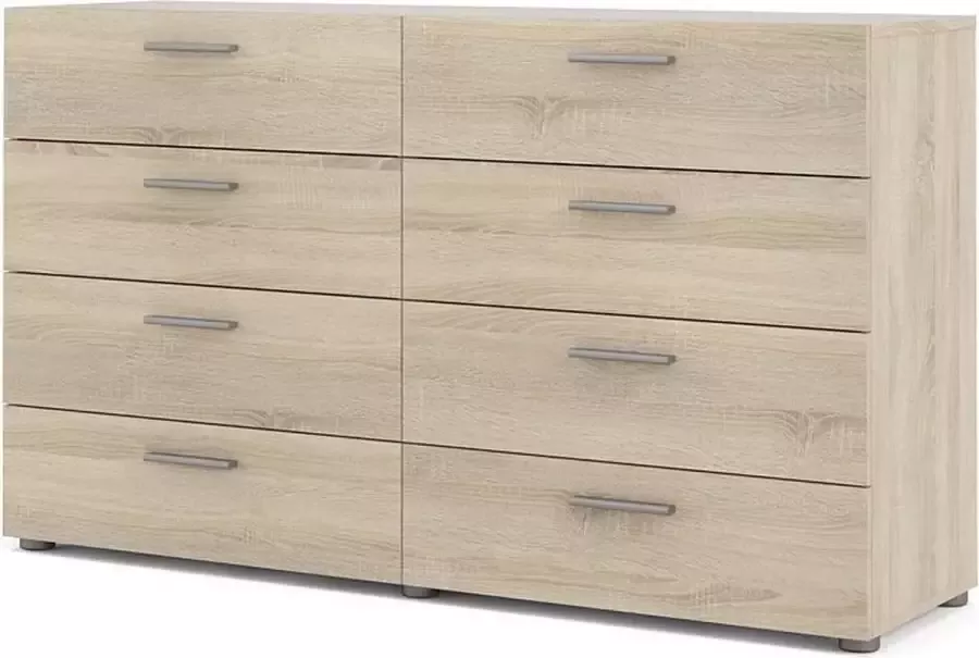 Hioshop Petra kommode breed met 8 lades eiken decor. - Foto 1