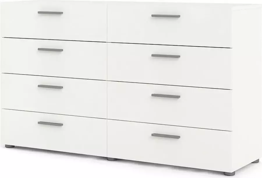 Hioshop Petra kommode breed met 8 lades wit as decor. - Foto 2