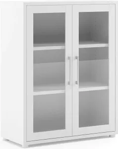 Hioshop Prisme archiefkast 2 glazen deuren wit.