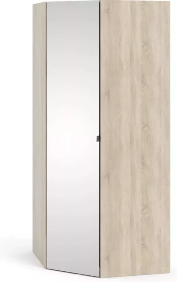 Hioshop Saskia kledingkast 1 deur en 1 spiegeldeur eikenstructuur decor. - Foto 1