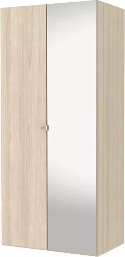 Hioshop Saskia kledingkast A 1 spiegeldeur + 1 deur eiken decor .