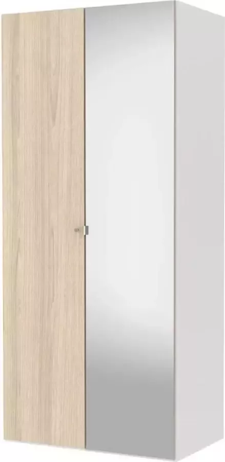 Hioshop Saskia kledingkast A 1 spiegeldeur + 1 deur eiken decor en wit. - Foto 1