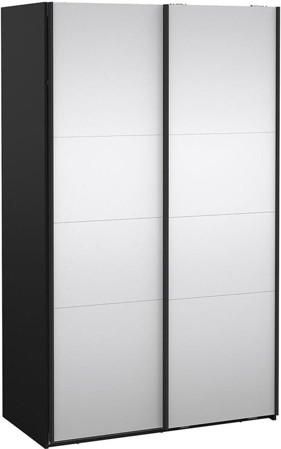 Tvilum Catania schuifdeurkast 2 deuren met spiegel 120x200cm mat zwart