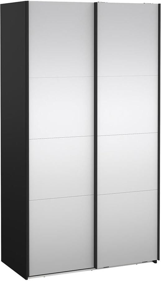 Tvilum Catania schuifdeurkast 2 deuren met spiegel 120x220cm mat zwart