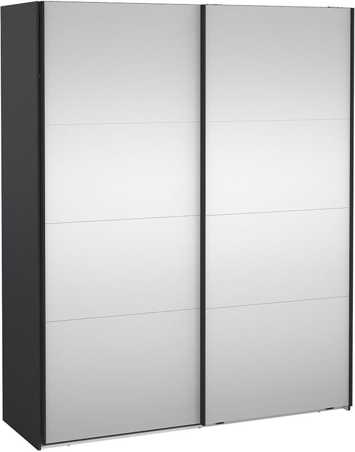 Tvilum Catania schuifdeurkast 2 deuren met spiegel 180x220cm mat grijs