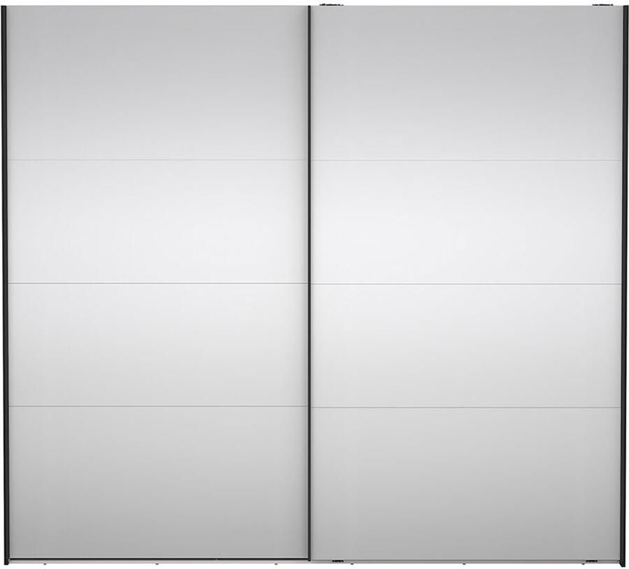 Tvilum Catania schuifdeurkast 2 deuren met spiegel 245x220cm mat zwart