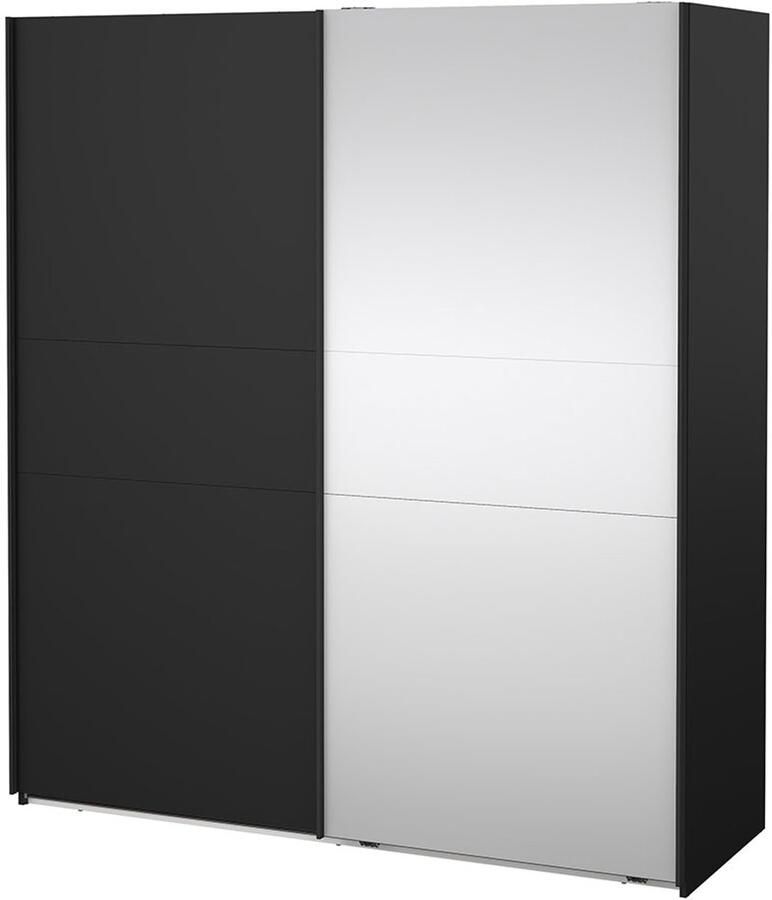 Tvilum Como schuifdeurkast 2 deuren 180x200cm mat zwart