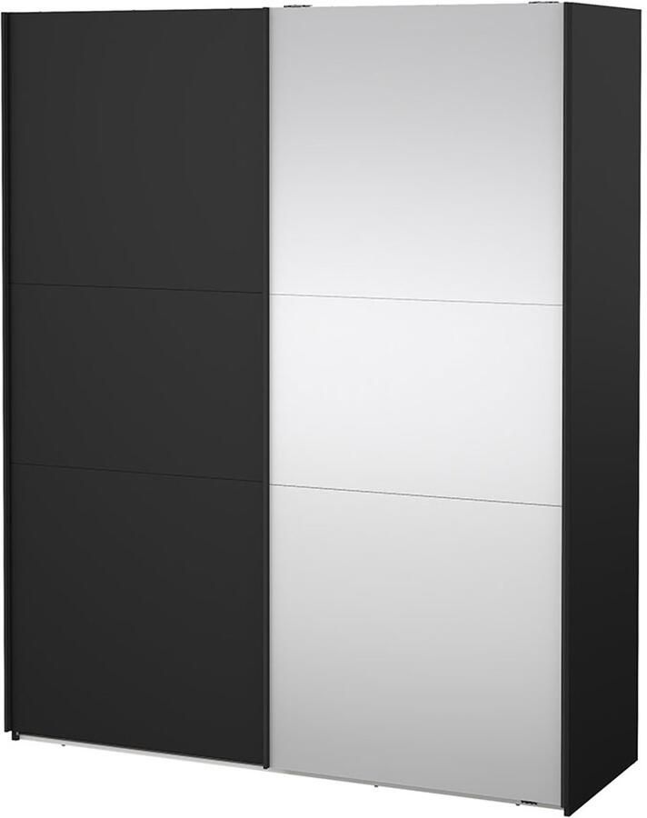 Tvilum Como schuifdeurkast 2 deuren 180x220cm mat zwart