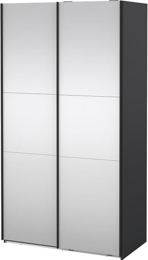 Tvilum Como schuifdeurkast 2 deuren met spiegel 120x220cm mat grijs