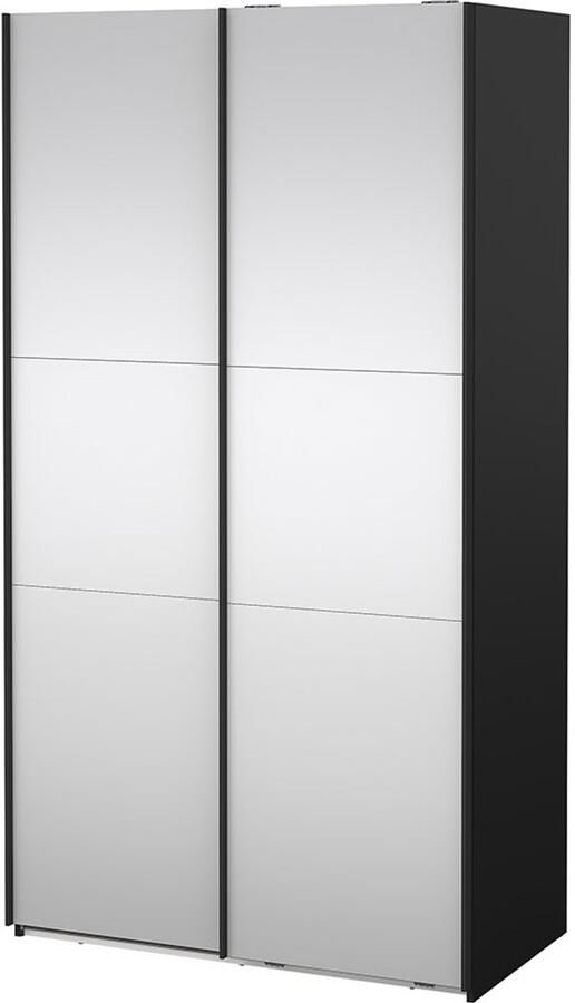 Tvilum Como schuifdeurkast 2 deuren met spiegel 120x220cm mat zwart