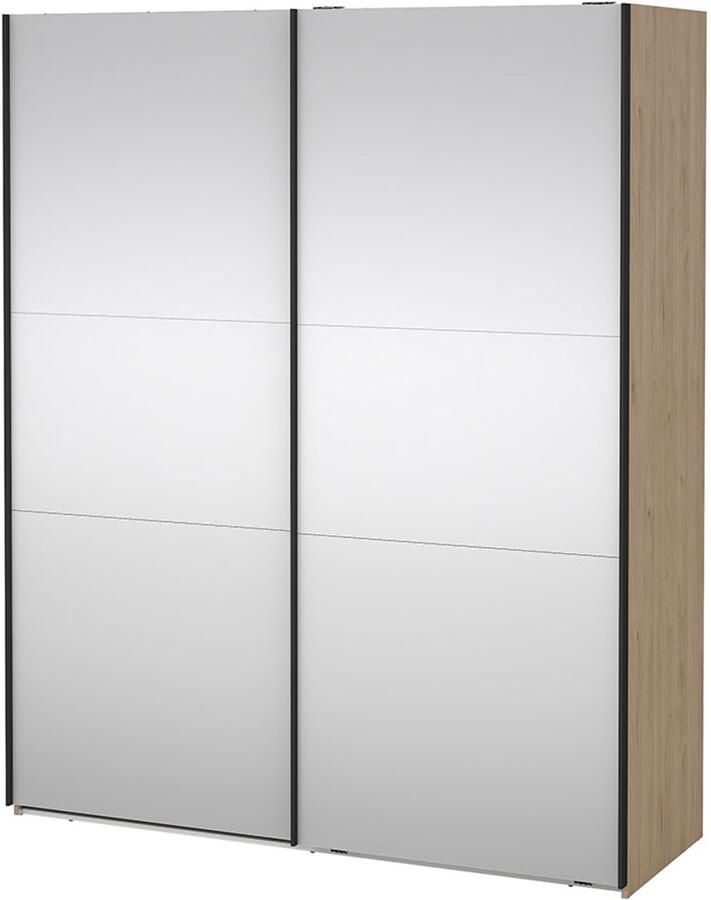 Tvilum Como schuifdeurkast 2 deuren met spiegel 180x220cm eikdecor