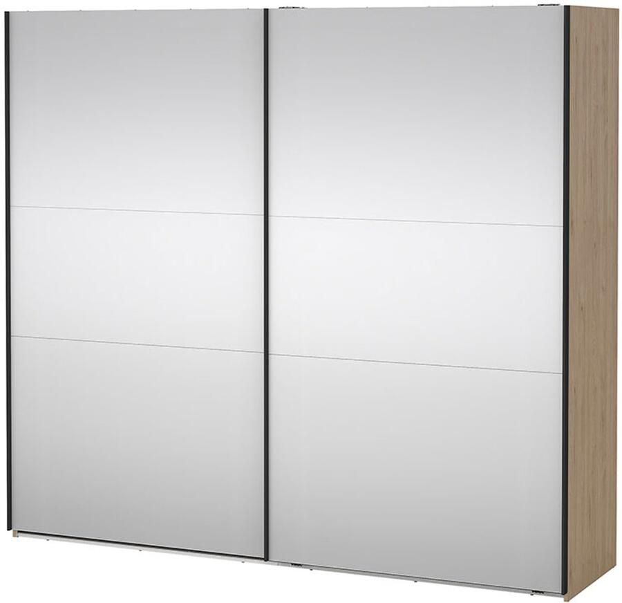 Tvilum Como schuifdeurkast 2 deuren met spiegel 245x220cm eikdecor