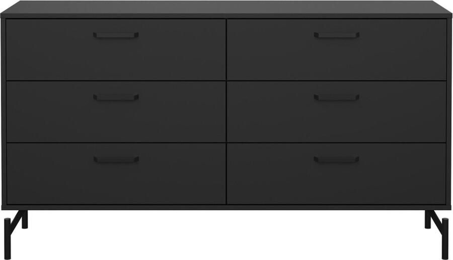 CaliCosy Dubbele ladekast met 6 lades matzwart met metalen onderstel B138 7 cm – BORA