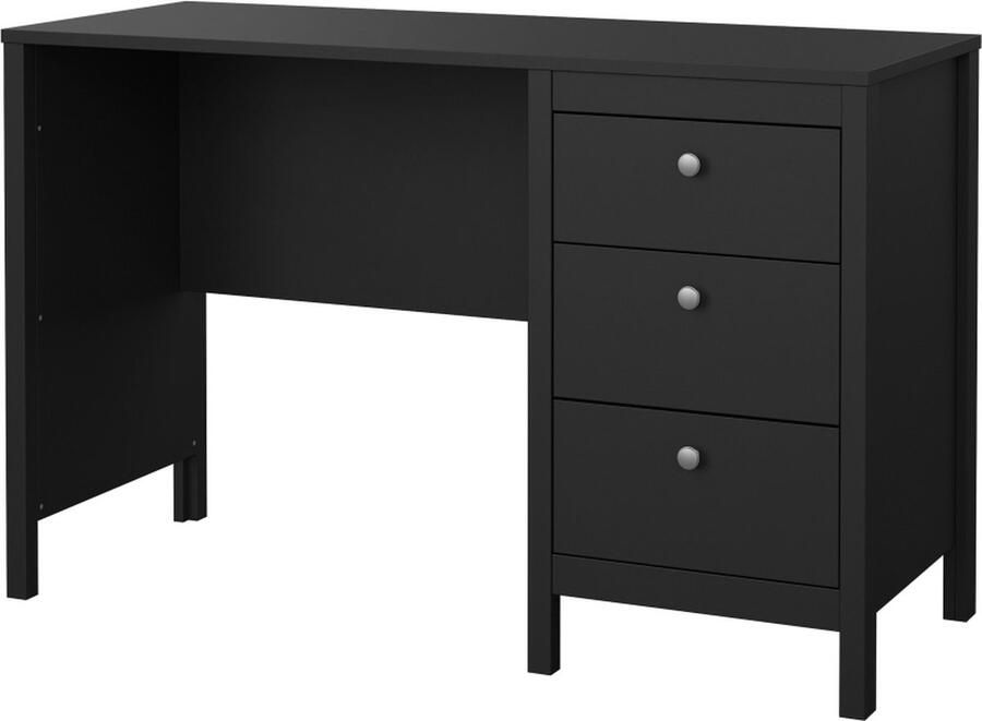 Hioshop Madrid bureau 3 laden zwart mat.