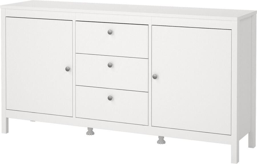 Hioshop Madrid dressoir 2 deuren 3 laden wit.