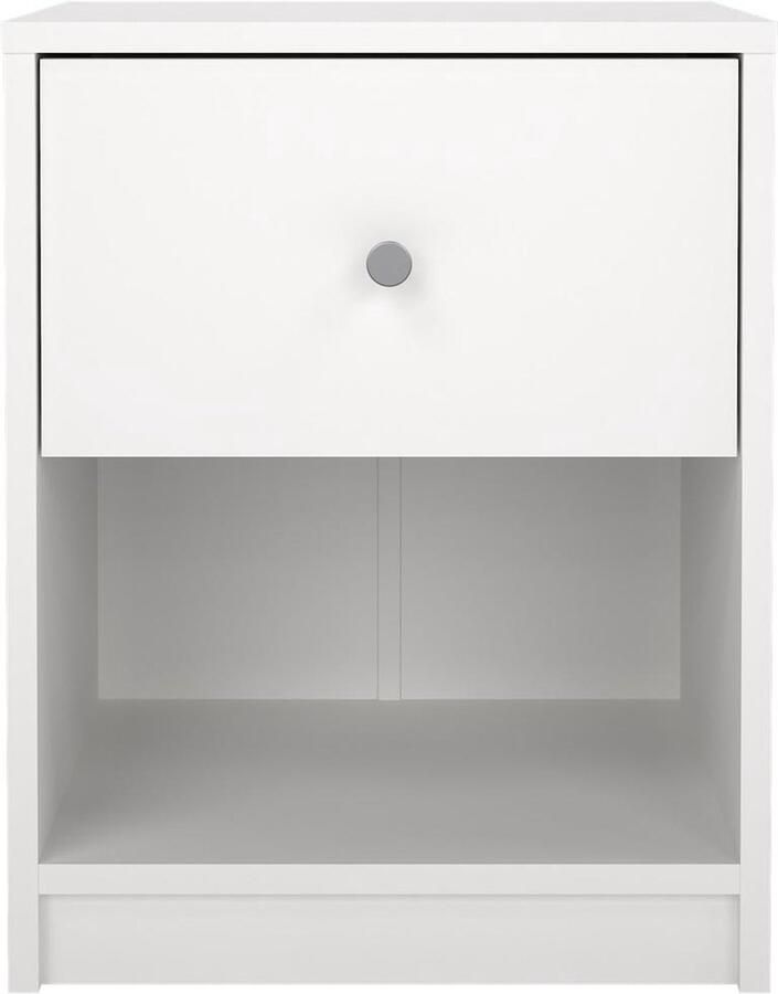 Hioshop Maria nachtkastje 1 lade en 1 vak wit.