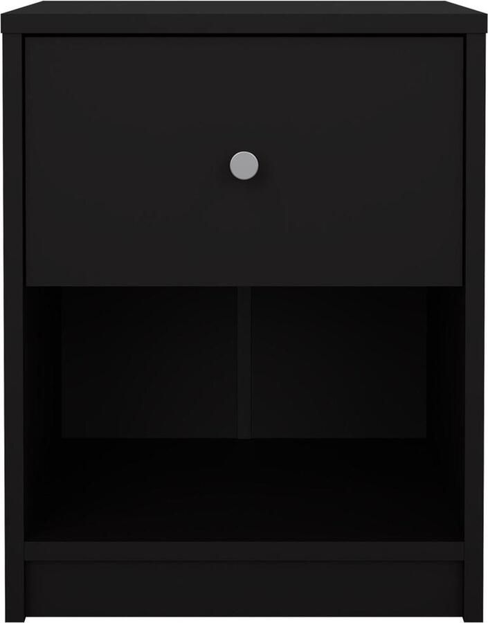Hioshop Maria nachtkastje 1 lade en 1 vak zwart.