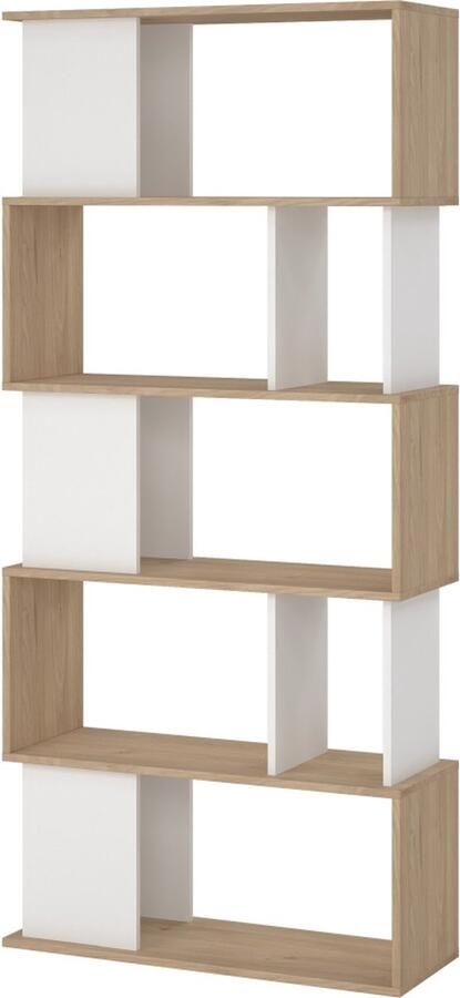Hioshop Maze wandkast okkernoot decor wit.