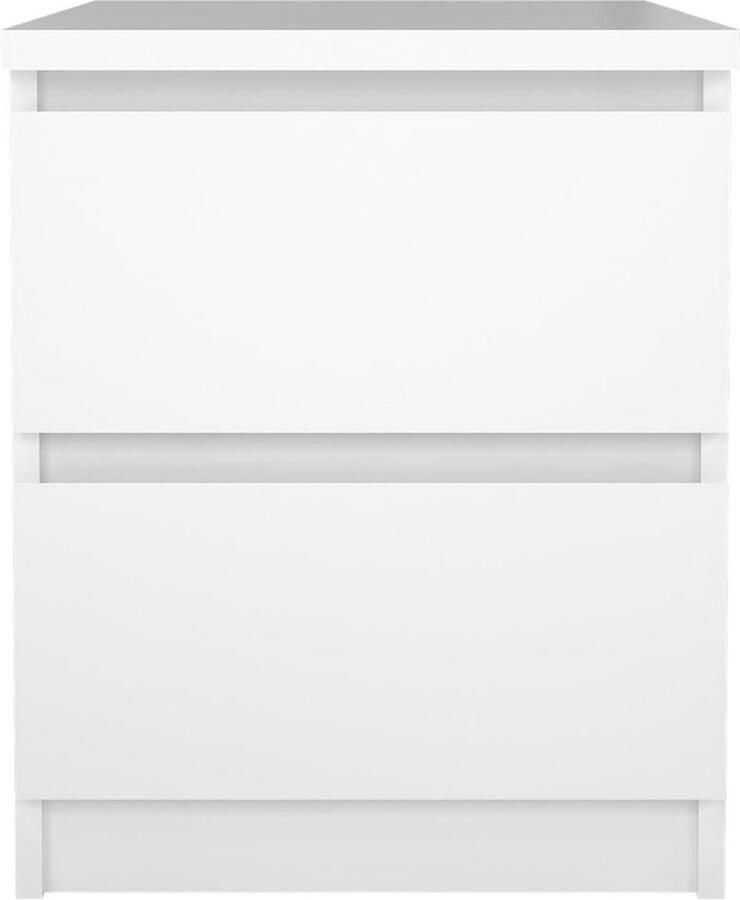 Hioshop Nada nachtkastje 2 lades wit hoogglans.