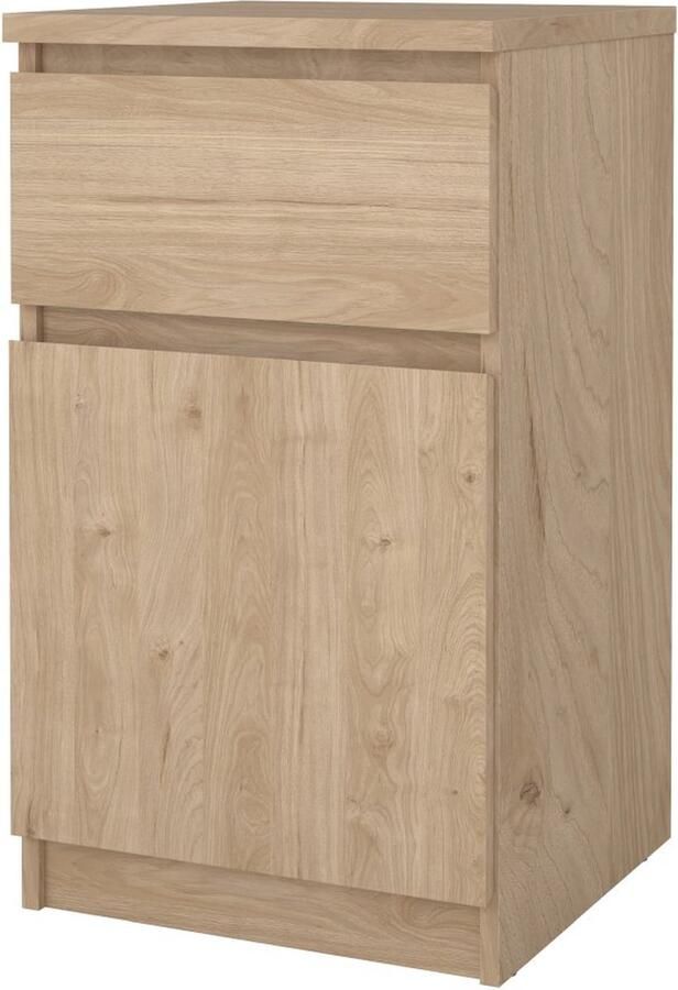 Hioshop Naia nachtkastje deur omkeerbaar 1 deur 1 lade okkernoot decor.