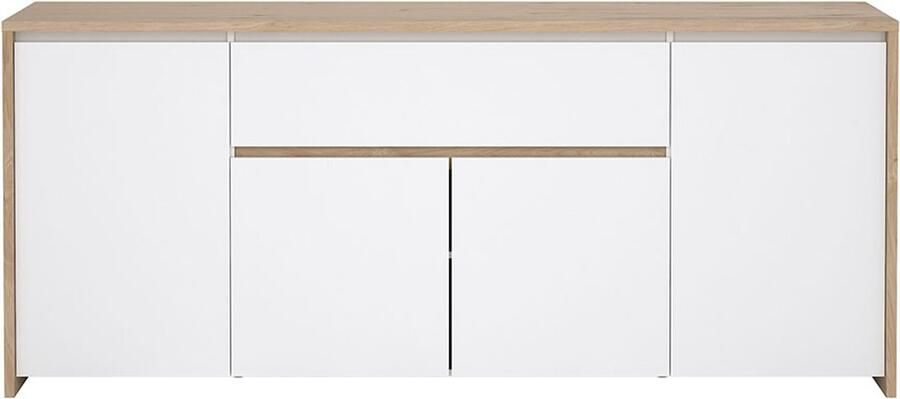 Tvilum Next dressoir 4 deuren 1 lade eiken decor wit hoogglans