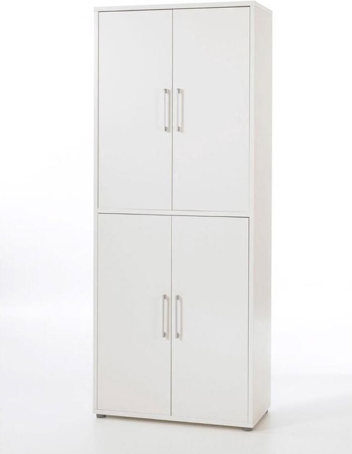 Hioshop Prisme kantoorbenodigdheden 4 deuren wit. - Foto 1