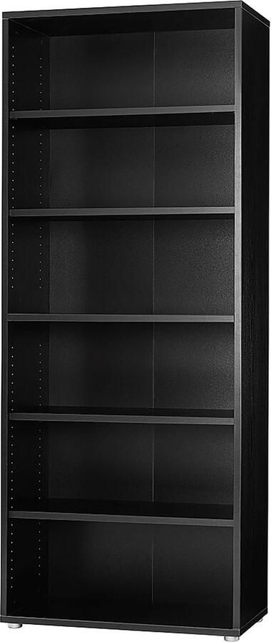 Hioshop Prisme kast 5 planken zwart decor.