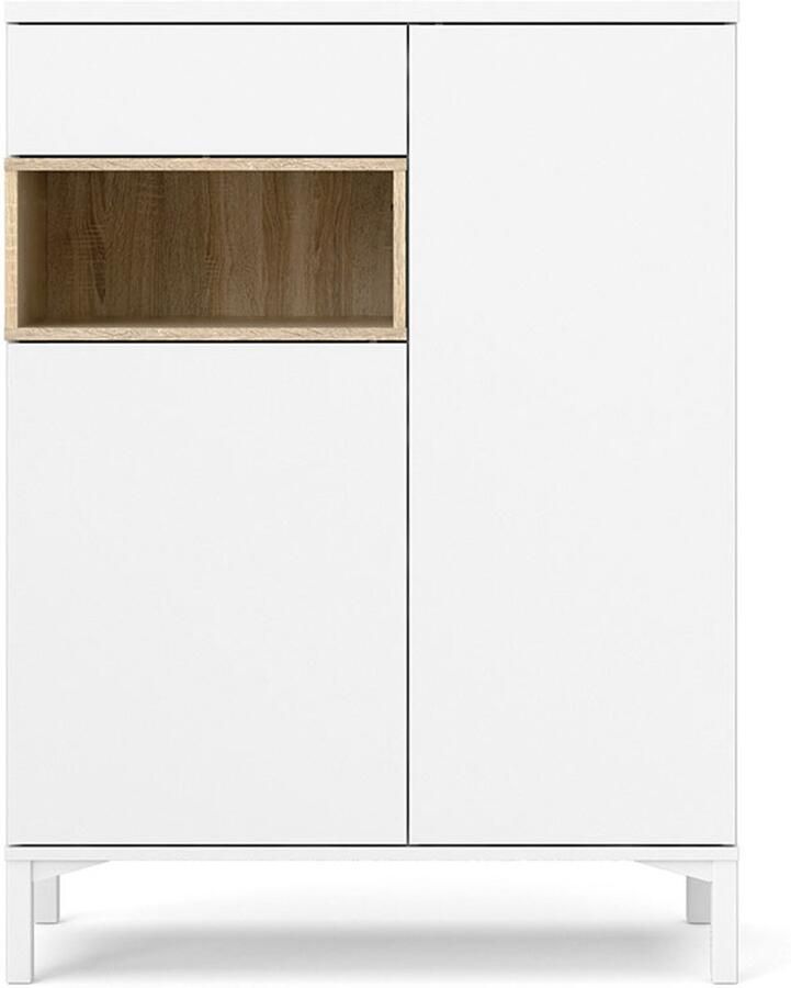 Tvilum Ringe dressoir 2 deuren 1 lade en 1 vak wit en eiken decor