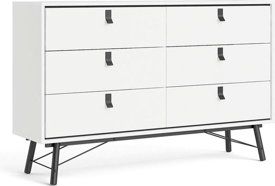 Tvilum Rye Ladekast breed 6 laden mat wit