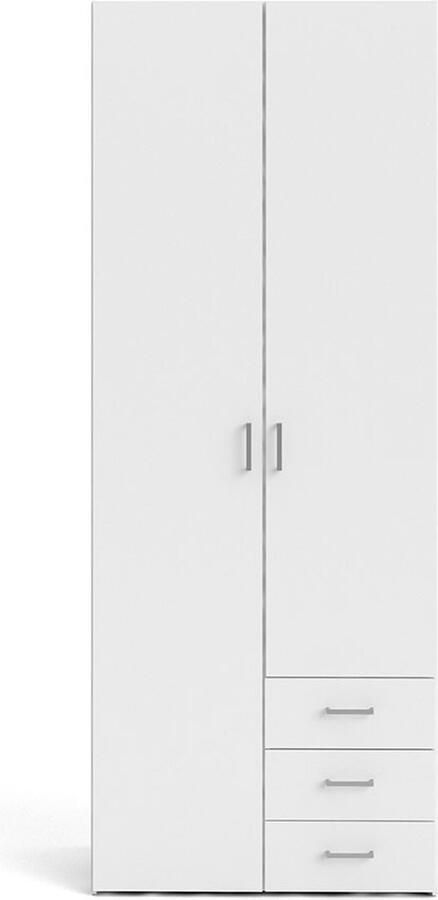 Tvilum Space kledingkast 201x78x50cm 2 deuren 3 lades wit