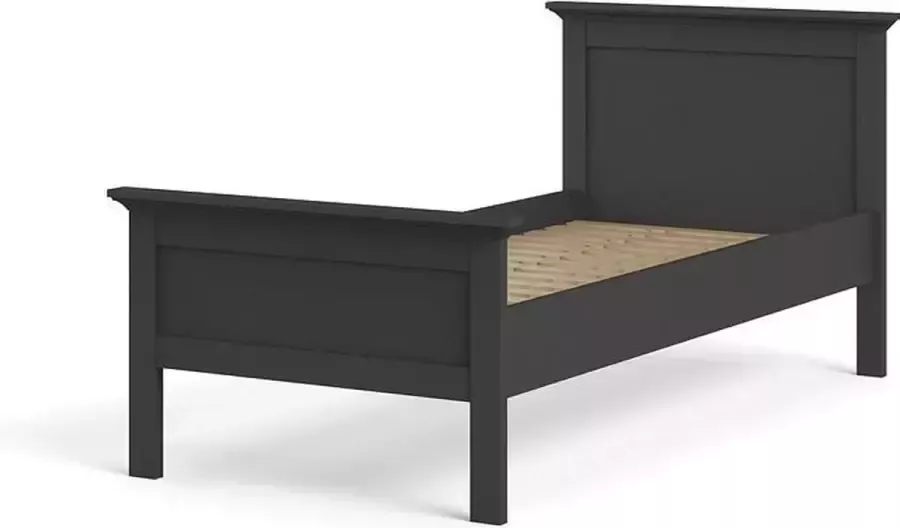 Hioshop Venedig bed Eenpersoonsbed 90x200 cm mat grijs.