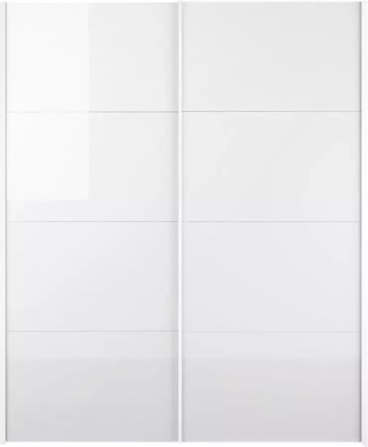 Hioshop Veto kledingkast 2-deurs B 182 cm wit en wit hoogglans.