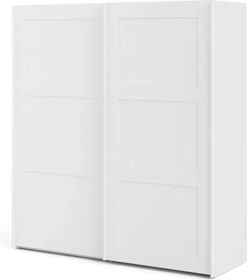 Hioshop Veto Schuifdeurkast 2 deuren breed 183 cm m opbouw verdeling wit. - Foto 3