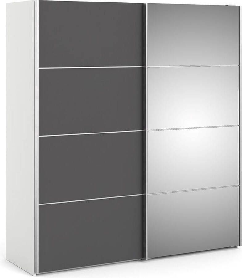 Hioshop Veto Schuifdeurkast 2 deuren breed 183 cm wit grijs. - Foto 2