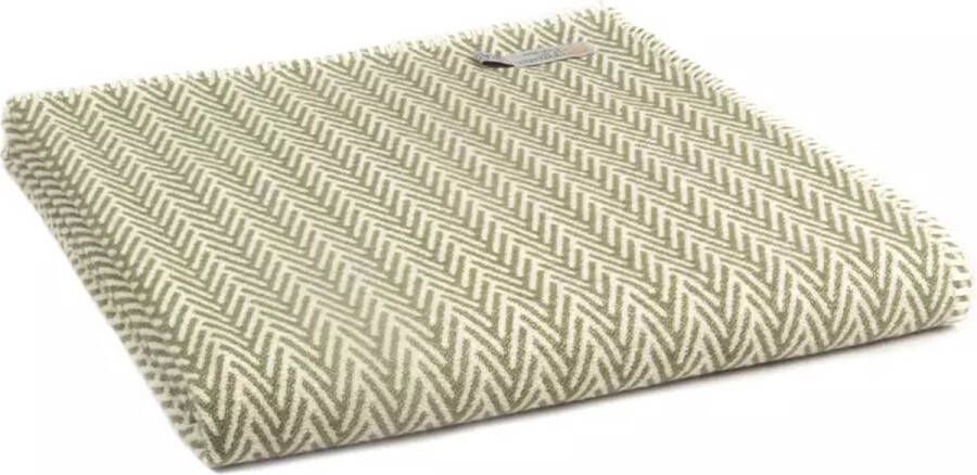 Tweedmill Textiles Tweedmill Plaid 100% Katoen Visgraat Groen 140 x 160cm Dekentje voor op de bank