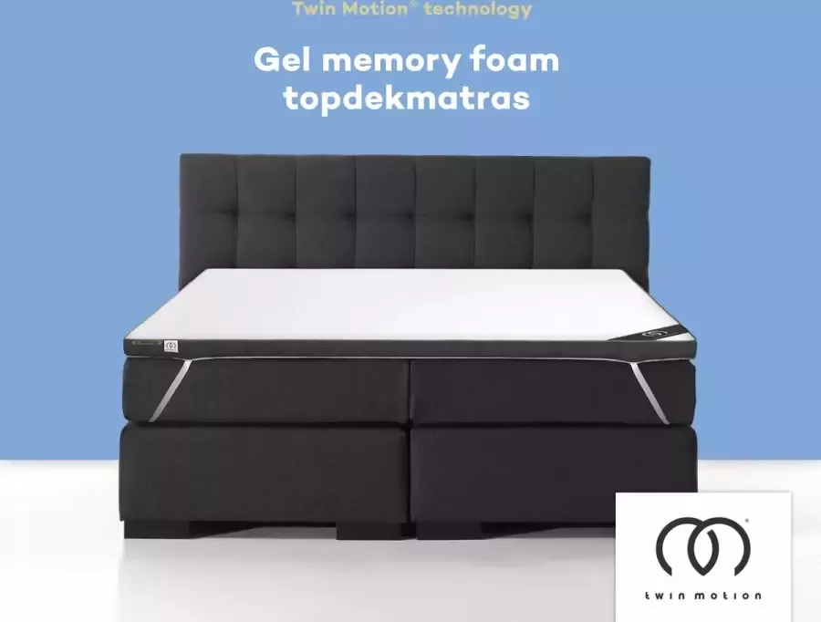 Twin Motion Topper 180x200 cm Topdekmatras Matrastopper Hyrbrid Gel Traagschuim Medium Hardheid 8 cm Dik - Foto 3
