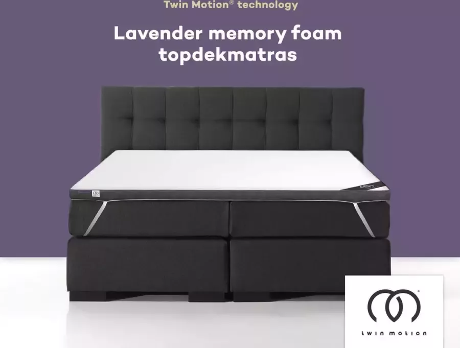 Twin Motion Topdekmatras met Lavender Mermory Foam – Traagschuim & Koudschuim Topper 160x200
