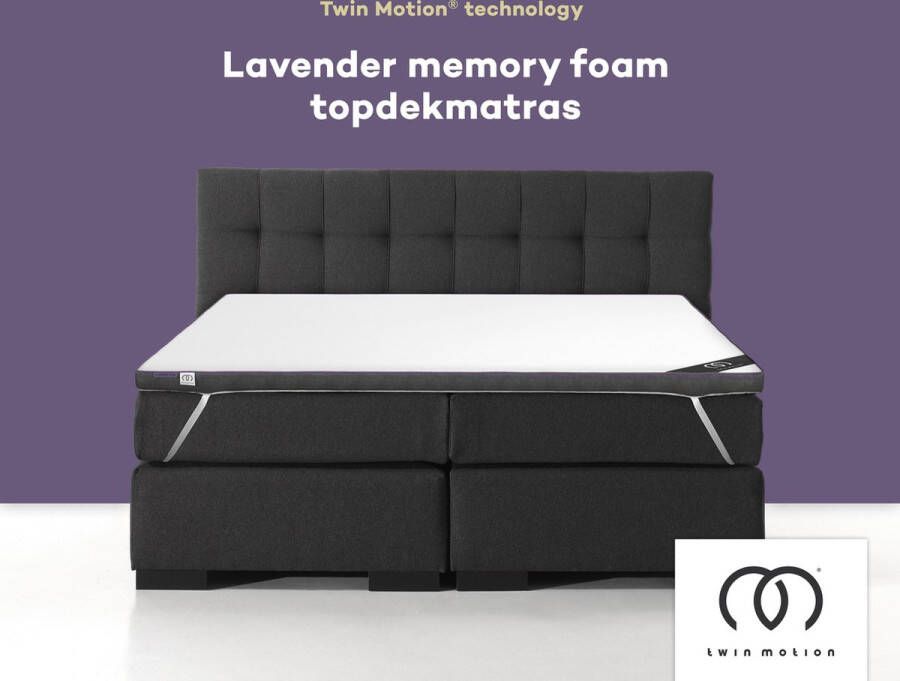 Twin Motion Topdekmatras met Lavender Mermory Foam – Traagschuim & Koudschuim Topper 80x200