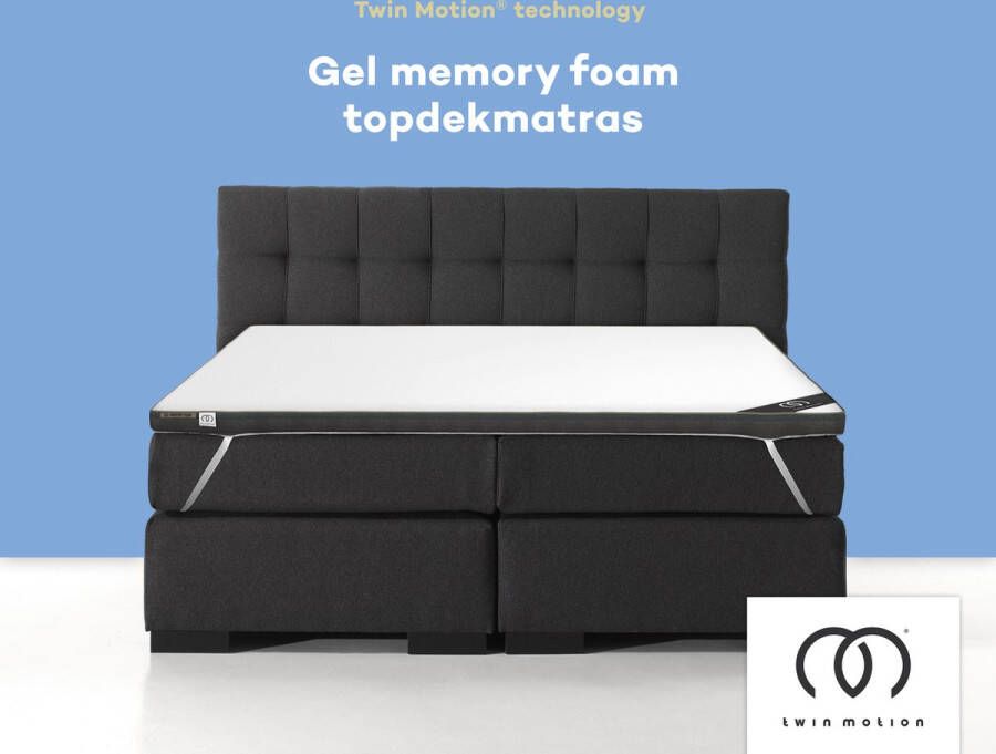 Twin Motion Topper 80x200 cm Topdekmatras Matrastopper Hyrbrid Gel Traagschuim Medium Hardheid 8 cm Dik