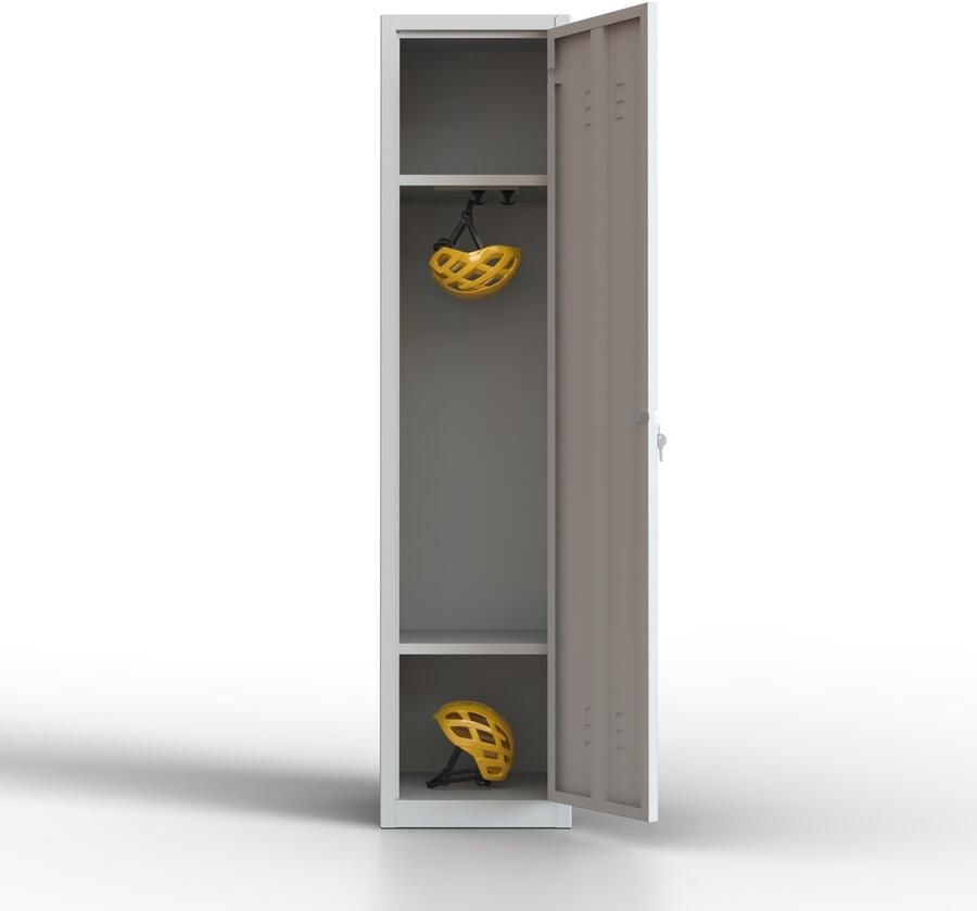 TwinThink Metalen lockerkast 1 deuren lockerkast met sleutel grijs 165 x 40 x 40 cm draaideurkast voor kleedkamer of kantoor