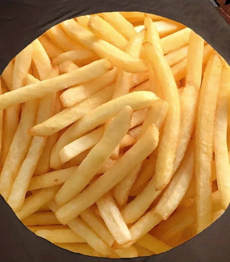 Two Ravens [ ] Frietjes Deken Fleece Deken met Patat Print Dekentje voor op de bank 1.50 x 1.50 m Origineel Cadeau Blanket