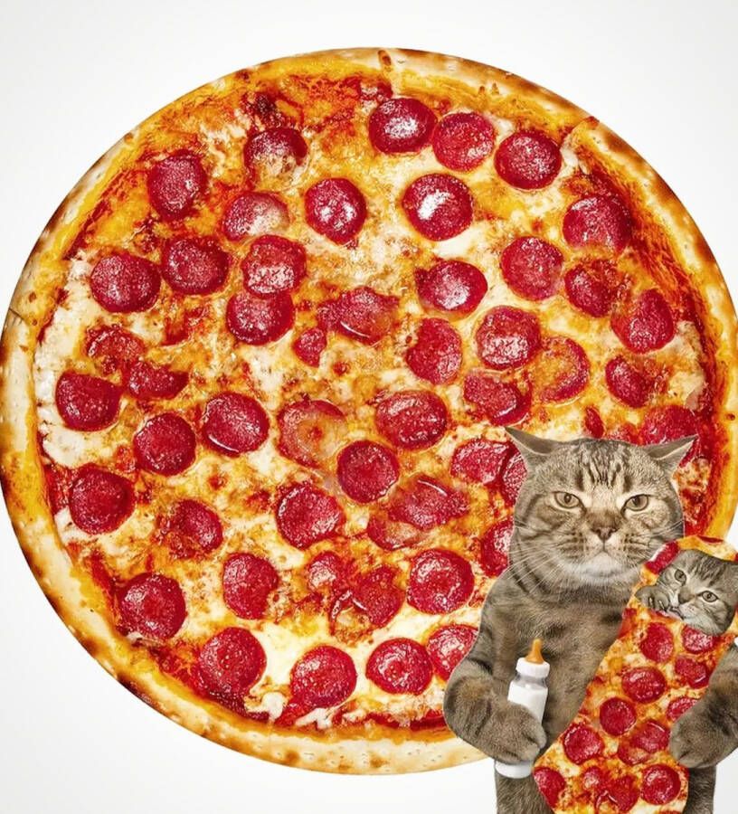 Two Ravens [ ] Salami Pizza Deken Fleece Deken met Print Dekentje voor op de bank 1.80 x 1.80 m Origineel Cadeau Blanket