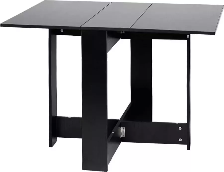 Opklapbare Eettafel Scandinavische Klaptafel Keukentafels Schrijftafel voor 6 Personen (Zwart)