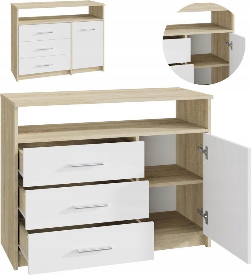 Ufc BODO 1D3SO 100 kast WIT-SONOMA boekenkast