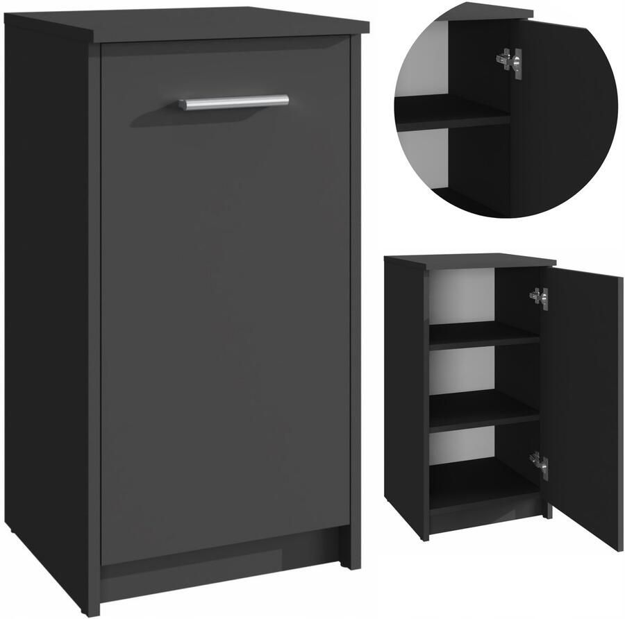 Ufc Kast BODO 1D ZWART 40cm boekenkast 1 deur